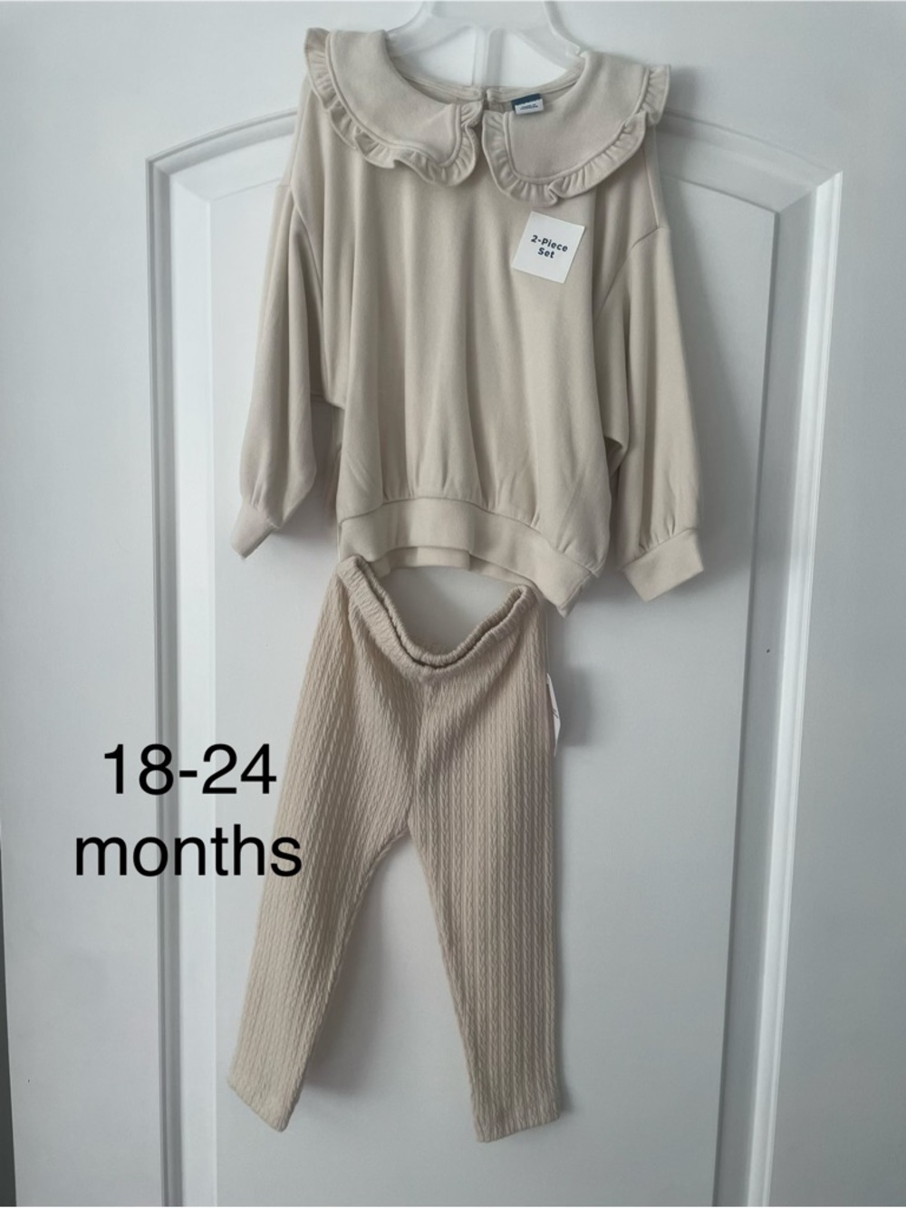 Old Navy Cream Ruffle Collar Two-Piece Set - Kids Leggings